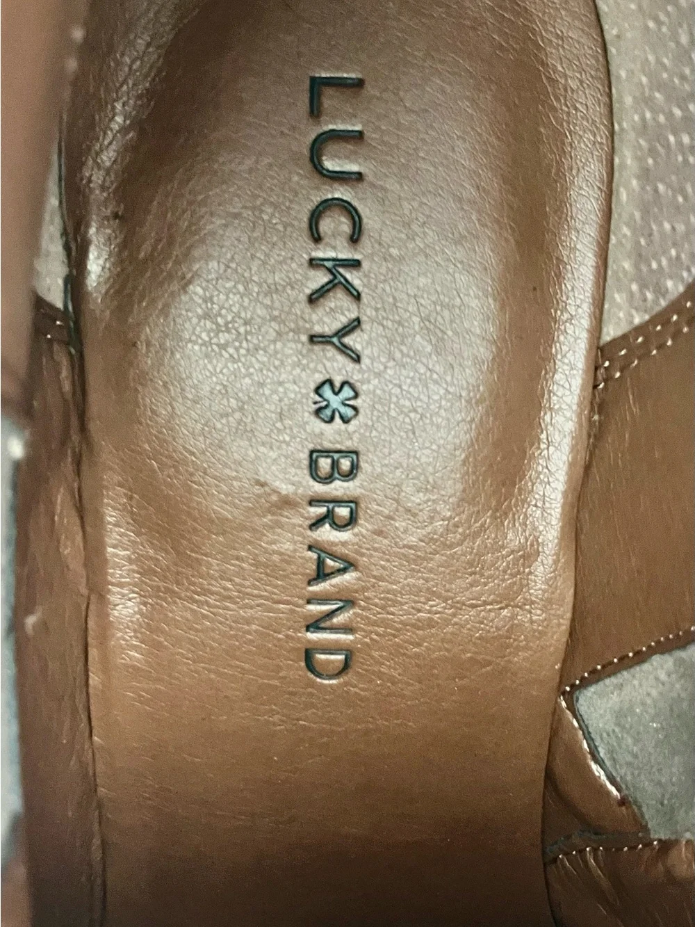 Lucky Brand Taupe Suede Ankle Booties with Stacked Heel